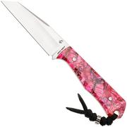 Image for Jack Wolf Collusion COLLU-01-RED-ABALONE Satin S90V, Red Abalone, fixed knife, Jakeb Creates design