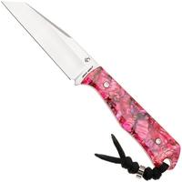 Bild für Jack Wolf Collusion COLLU-01-RED-ABALONE Satin S90V, Red Abalone, feststehendes Messer, Jakeb Creates Design