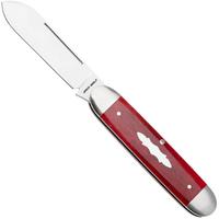 Bild für Jack Wolf Equal End Gateway Series EQL-01-SMT-RD-BN, Satin 14C28N, Smooth Red Bone, Slipjoint Taschenmesser, Benjamin Belkin Design