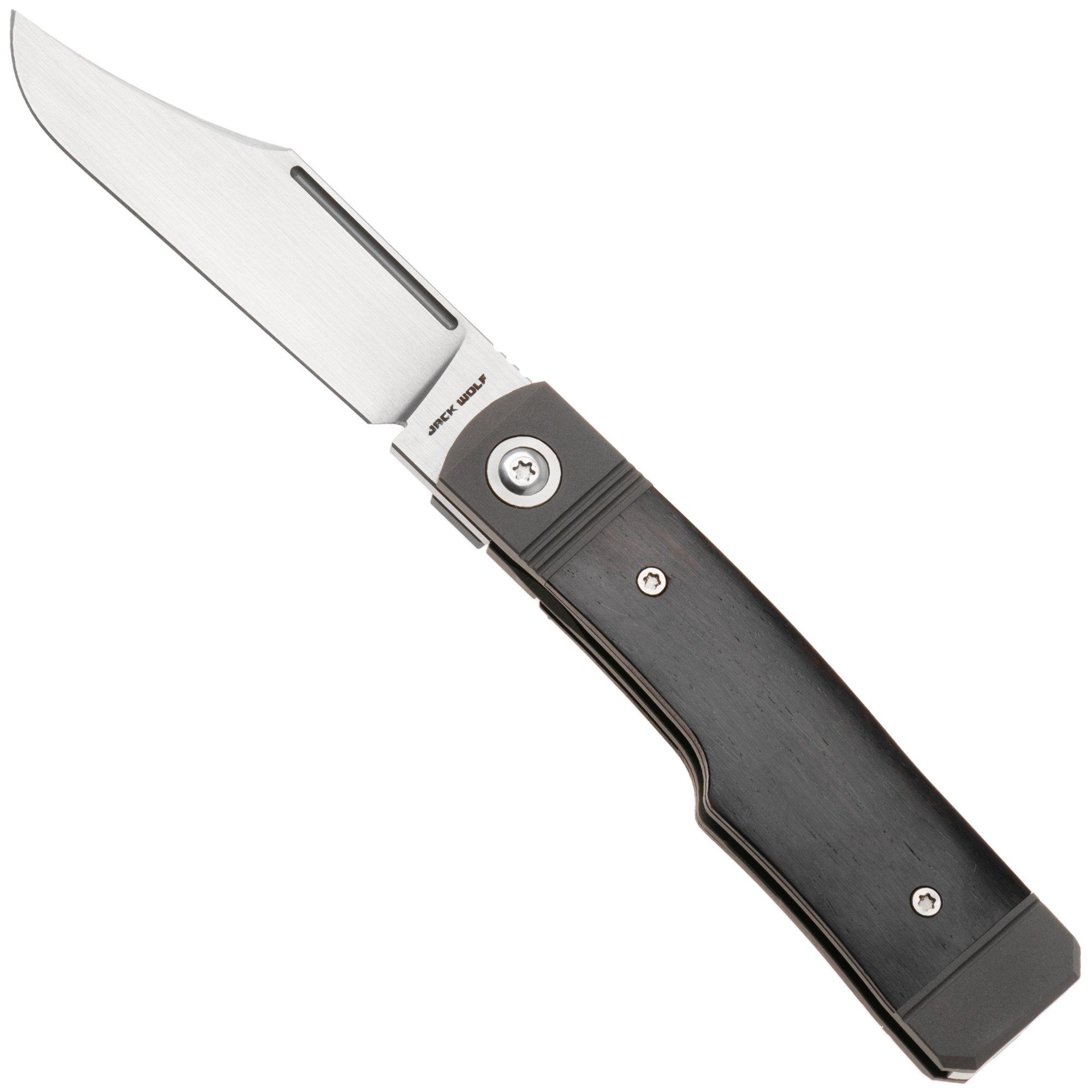 Jack Wolf Gunslinger Jack GUNSL-03-EBONY Ebony Wood, coltello da tasca