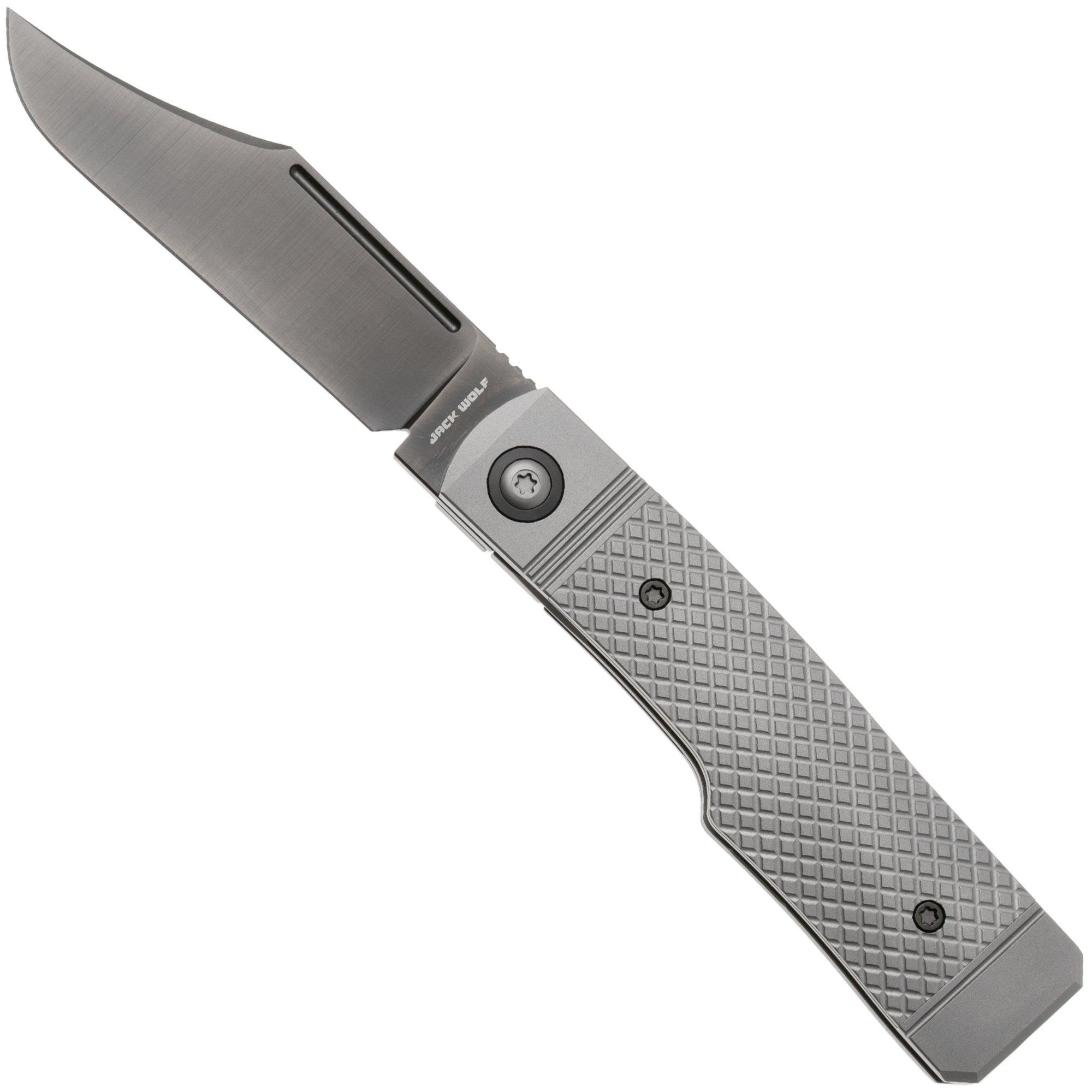 Jack Wolf Gunslinger Jack GUNSL-03-TI-XHATCH Titanium Cross Hatch, pocket knife