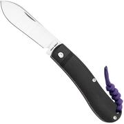 Jack Wolf K9 Jack Ultralight Series K9-02-CAN-MIC-BLK Satin 154CM, Black Canvas Micarta, slipjoint pocket knife