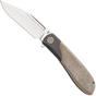 Image for Jack Wolf Scuffle SUFFLE-01-GRN-LIN-MIC Stonewashed S90V, Green Linen Micarta, pocket knife
