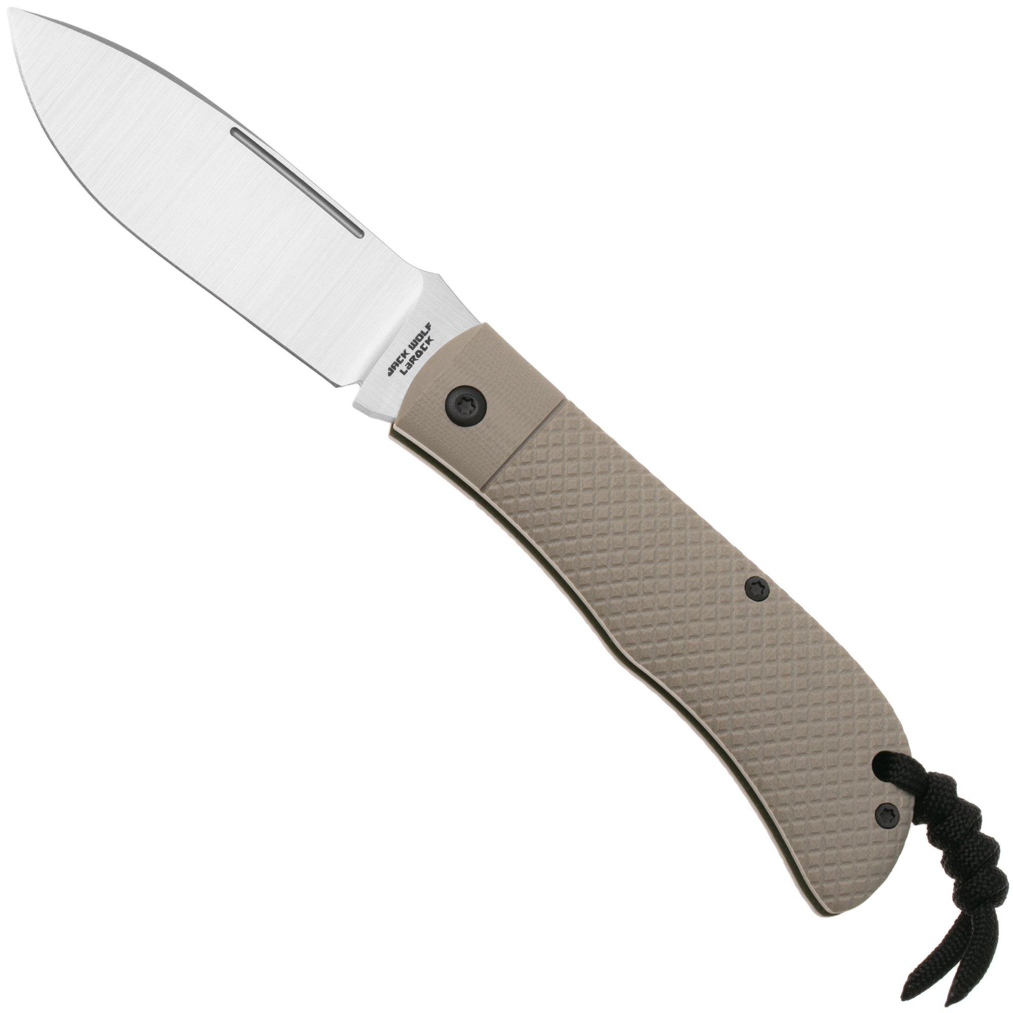Jack Wolf Timber Jack Ultralight Series TIMBE-01-G10-FDE-CH Flat Dark Earth G10 Cross Hatch, Slipjoint Taschenmesser, Tracy LaRock Design