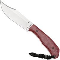 Image for Jack Wolf Bordertown Bowie BORDE-01-VIB-JUT-B Stonewashed S90V, Vibe Jute Bordeaux Micarta, fixed knife