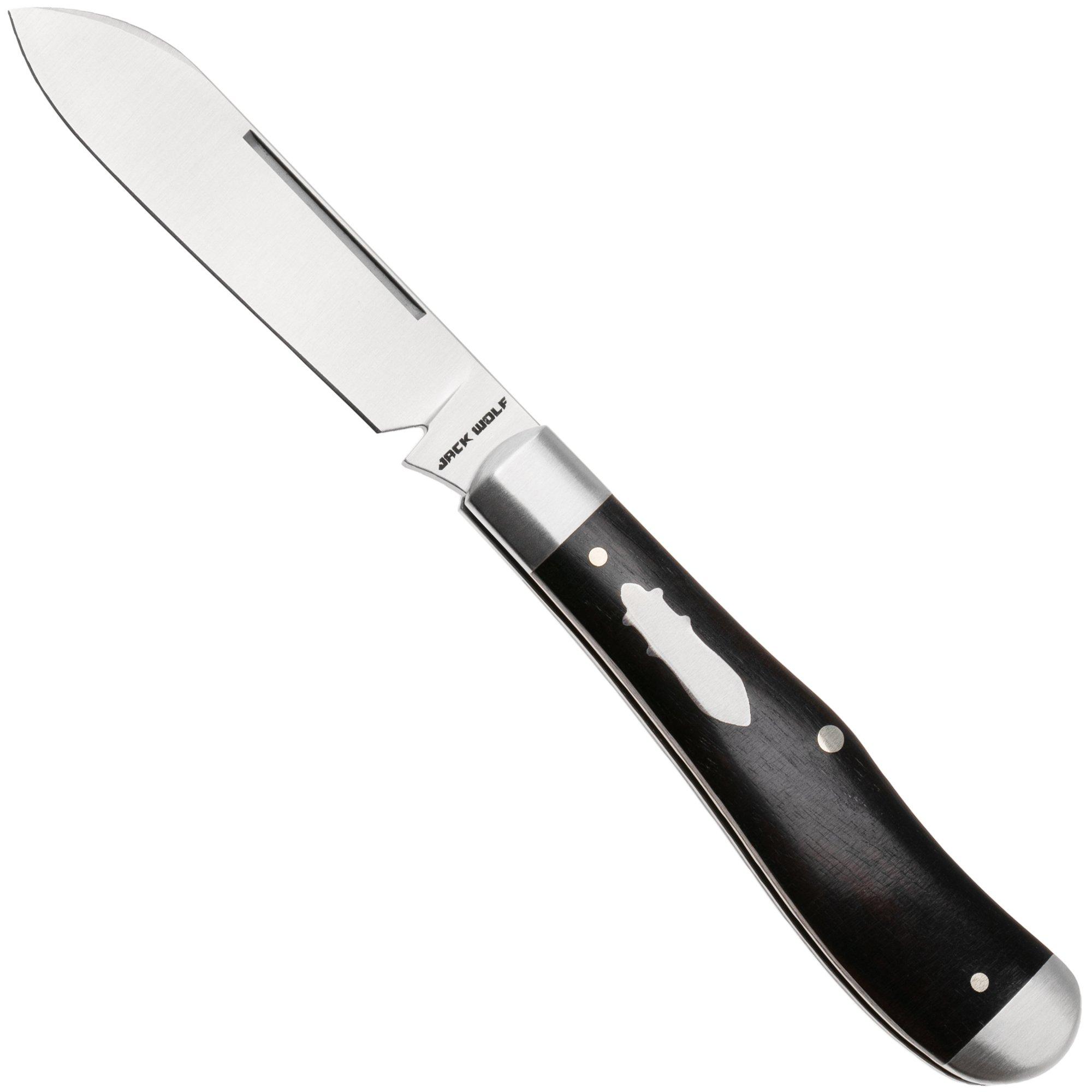 Jack Wolf Gateway Eureka EUREK-01-EBONY Satin 14C28N, Ebony Wood, pocket knife