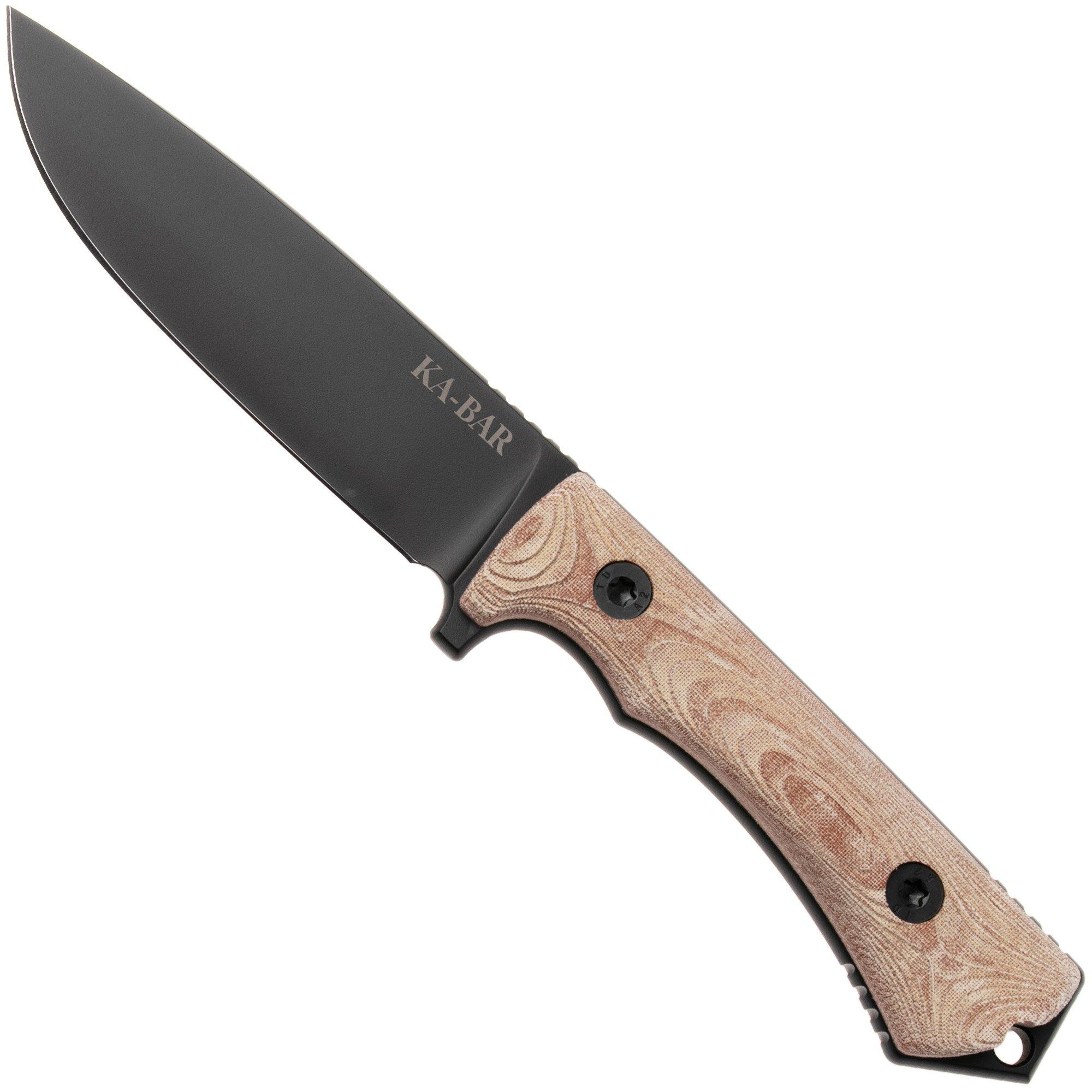 KA-BAR NX.01 Black Cerakote, Brown Natural Textite, Survivalmesser