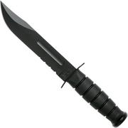 KA-BAR 1212 partially serrated, fixed knife, leather sheath