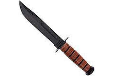 KA-BAR USMC 1217 plain Edge, funda de cuero