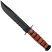 KA-BAR USMC 1218 partly serrated, leather, Leather sheath