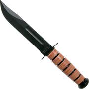 KA-BAR U.S. Army Knife 1220 vaststaand mes, lederen foedraal