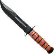 KA-BAR U.S. Navy Knife 1225 vaststaand mes, lederen foedraal