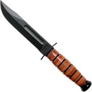 KA-BAR Short 1251, fixed knife, leather sheath