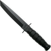 KA-BAR Short Tanto 1254, cuchillo fijo, funda de cuero