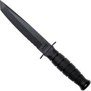 KA-BAR Short Tanto 1255 partially serrated, leather sheath