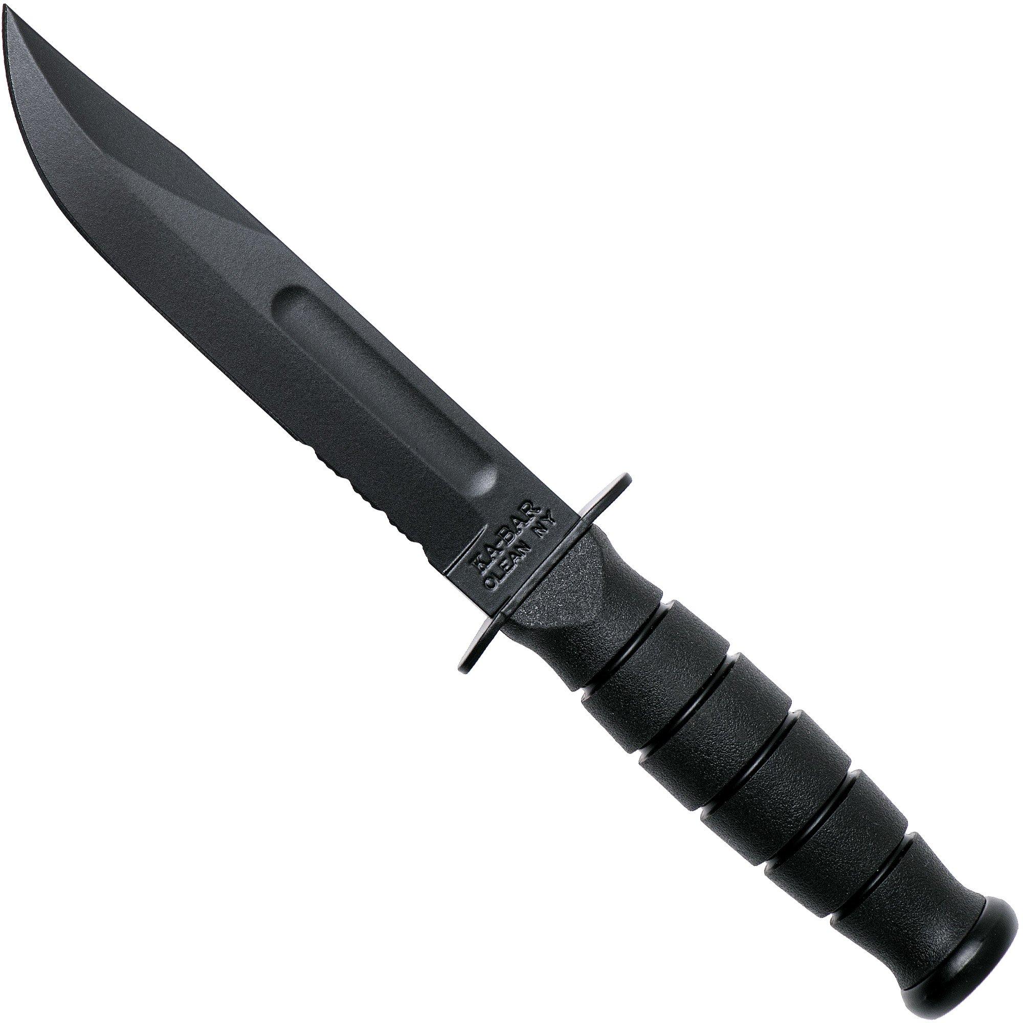 Nóż z głownią stałą KA-BAR Short Fighting Knife 1259 Serrated, Rękojeść Kraton