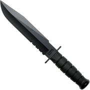 KA-BAR Fighter 1271 partially serrated, fixed knife, kydex sheath