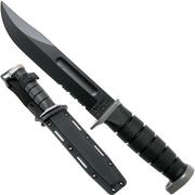 KA-BAR D2 Extreme Fighting Knife 1282, serrated blade, Kraton handle, bainha de plástico