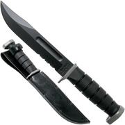 KA-BAR D2 Extreme Fighting Knife 1283, serrated blade, Kraton handle, bainha de couro