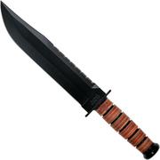 KA-BAR Big Brother 2217 teils Wellenschliff, feststehendes Messer, Lederholster