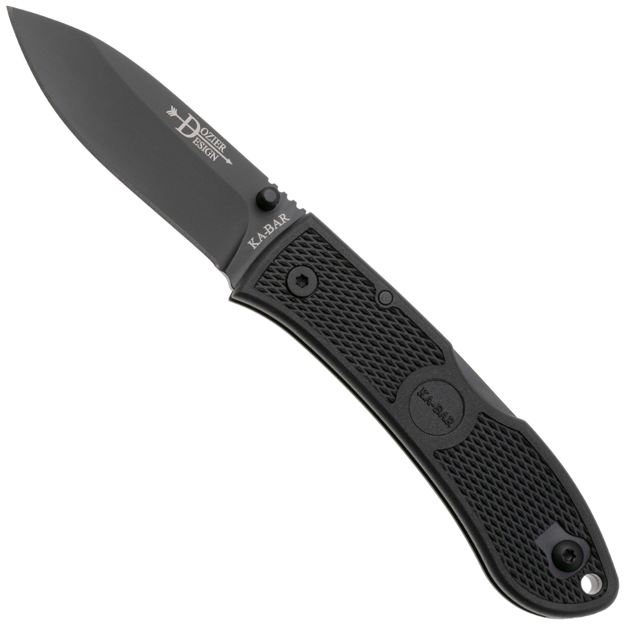 KA-BAR Dozier Folding Hunter 4062S35, Black S35VN, Black Zytel pocket knife