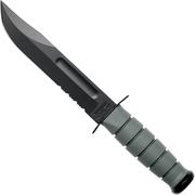 KA-BAR 5012 Foliage Green, serrated edge, Kraton, bainha de plástico