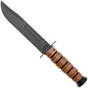 KA-BAR USMC 5020 Plain Edge, Leather, fodero in FRN, coltello da sopravvivenza