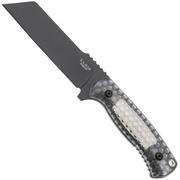 Afbeelding voor KA-BAR Cool Name 7701, Black 1095 Cro-Van Sheepsfoot, Transparent Honeycomb Smoke Polycarbonate, vaststaand mes, Les George design