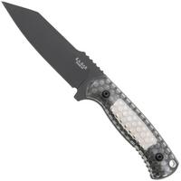 Image pour KA-BAR Cool Name 7702, Black 1095 Cro-Van Reverse Tanto, Transparent Honeycomb Smoke Polycarbonate, couteau fixe, Les George design