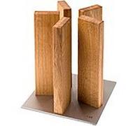 Kai Stonehenge magnetic knife block, stainless steel/oak, STH-3