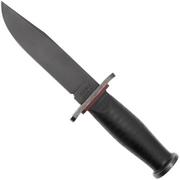 KA-BAR State & Union Mark I Red Spacer USN SU6425MK, Gun Blued 1095CV, Stacked Leather, vaststaand mes 