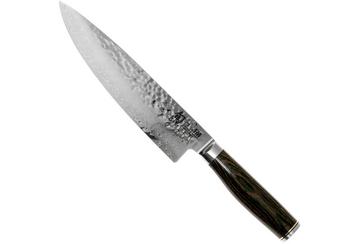Juego de 3 cuchillos de acero damasco japonés AUS-10, mango de olivo