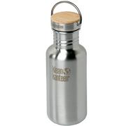 Klean Kanteen Reflect 530 ml water bottle with bamboo cap, brushed stainless