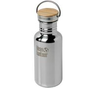 Klean Kanteen Reflect 530 ml water bottle with bamboo cap, mirrored stainless