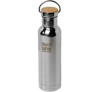 Klean Kanteen Insulated Reflect 600 ml water bottle with bamboo cap, mirrored stainless