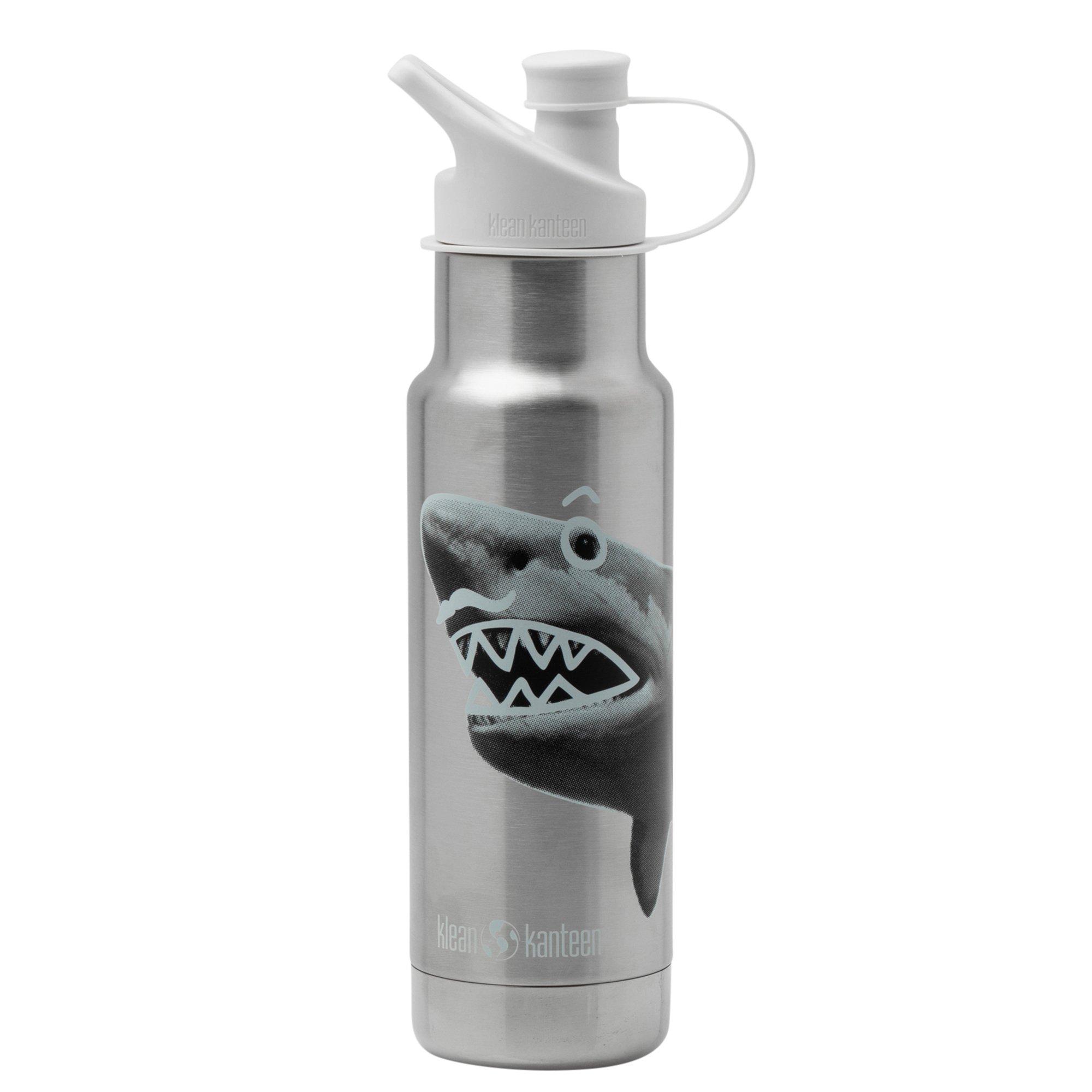 Butelka Klean Kanteen Insulated Kid Classic Narrow ze sportową zakrętką, 1008786, Mr Shark, 355 ml