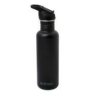 Klean Kanteen Classic Water Bottle 1011193 Black, Flip Seal Sport Cap, Trinkflasche, 800 ml