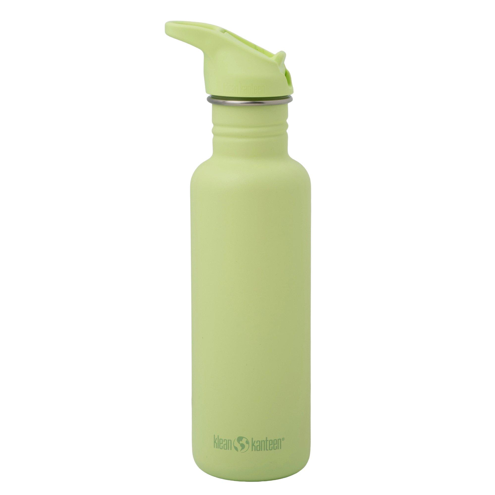 Klean Kanteen Classic Water Bottle 1011199 Shadow Lime, Flip Seal Sport Cap, drinkfles, 800 ml