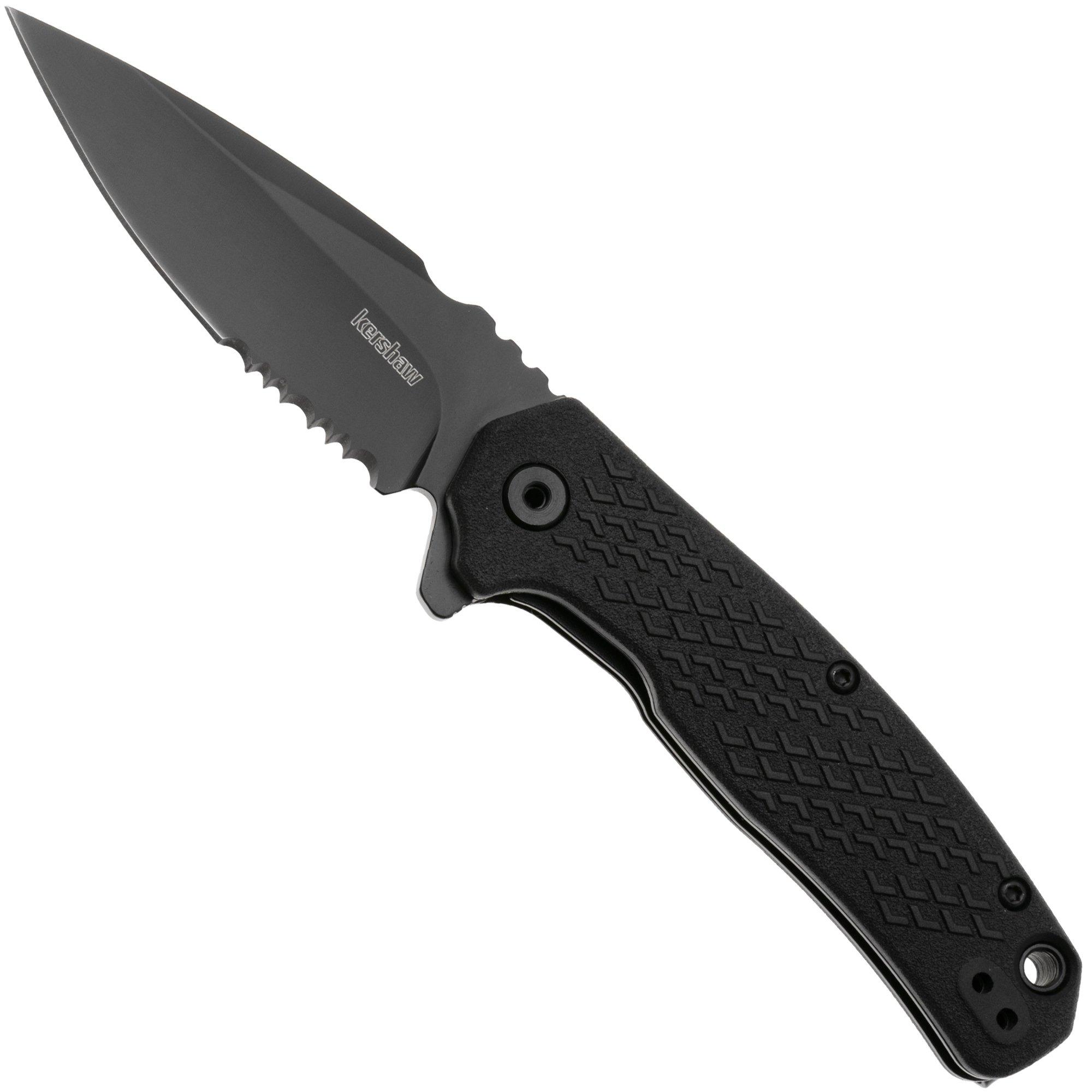 Kershaw Conduit 1407ST Black Serrated 8Cr13Mov, Black FRN, assisted pocket knife