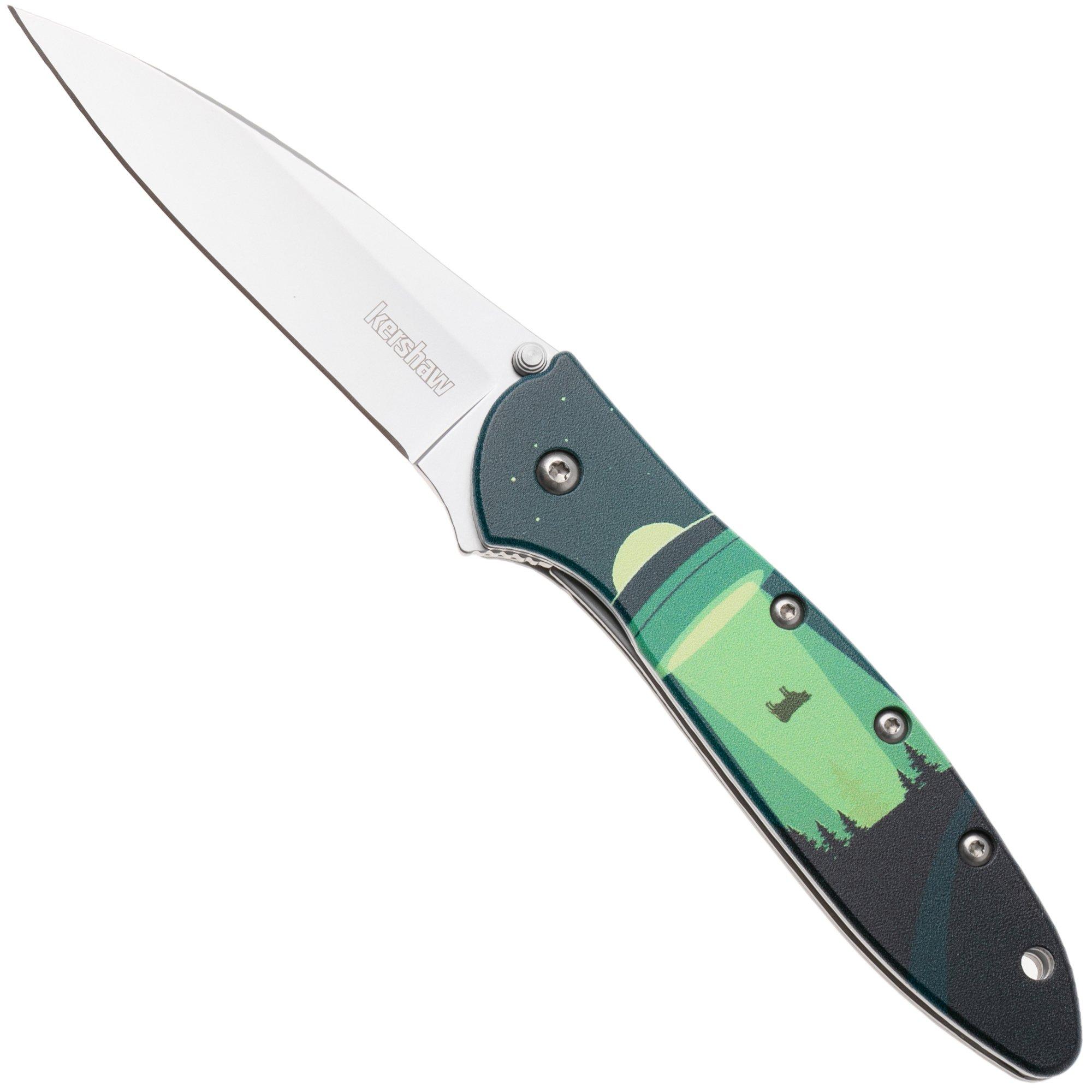 Kershaw Leek 1660ABD, Bead Blasted 14C28N, UFO Abduction CCI Aluminum zakmes
