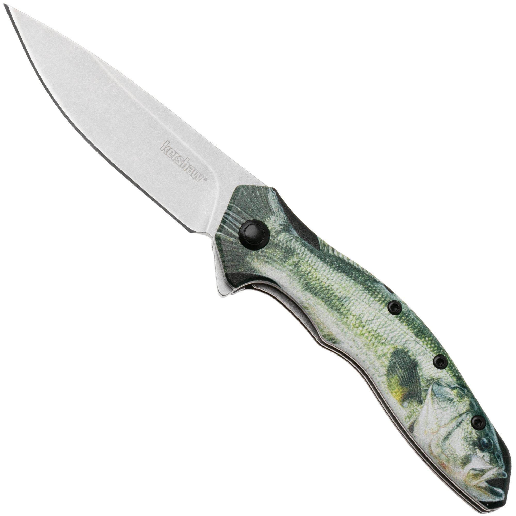 Kershaw Shoreline Bass 1845BASS Stonewashed, Aluminum Custom CCI Baarscoating, assisted pocket knife