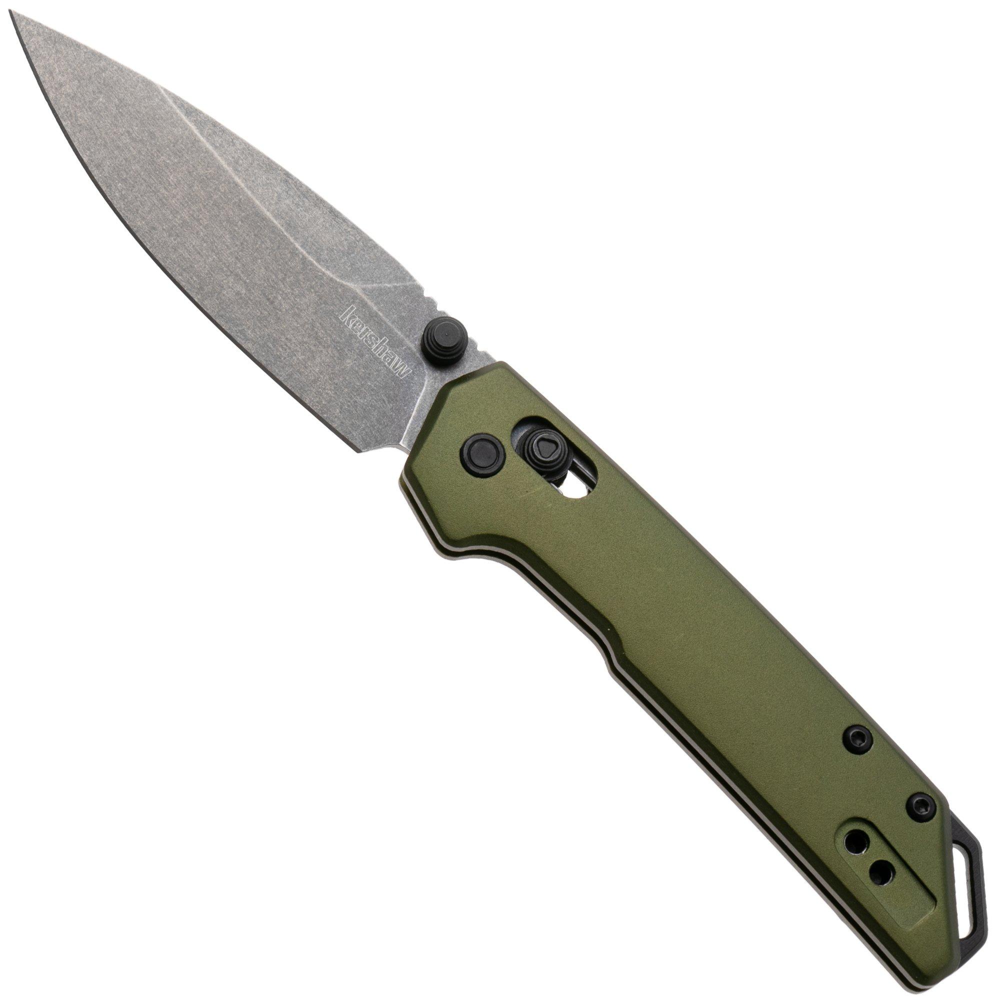 Kershaw Mini Iridium 2051OLBW, Blackwashed D2, OD Green Aluminum zakmes