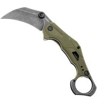 Afbeelding voor Kershaw Outlier 2064ODBW, Blackwashed 8Cr13MoV, OD Green FRN, karambit zakmes