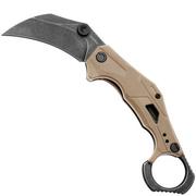 Afbeelding voor Kershaw Outlier 2064TANBW, Blackwashed 8Cr13MoV, Tan FRN, karambit zakmes