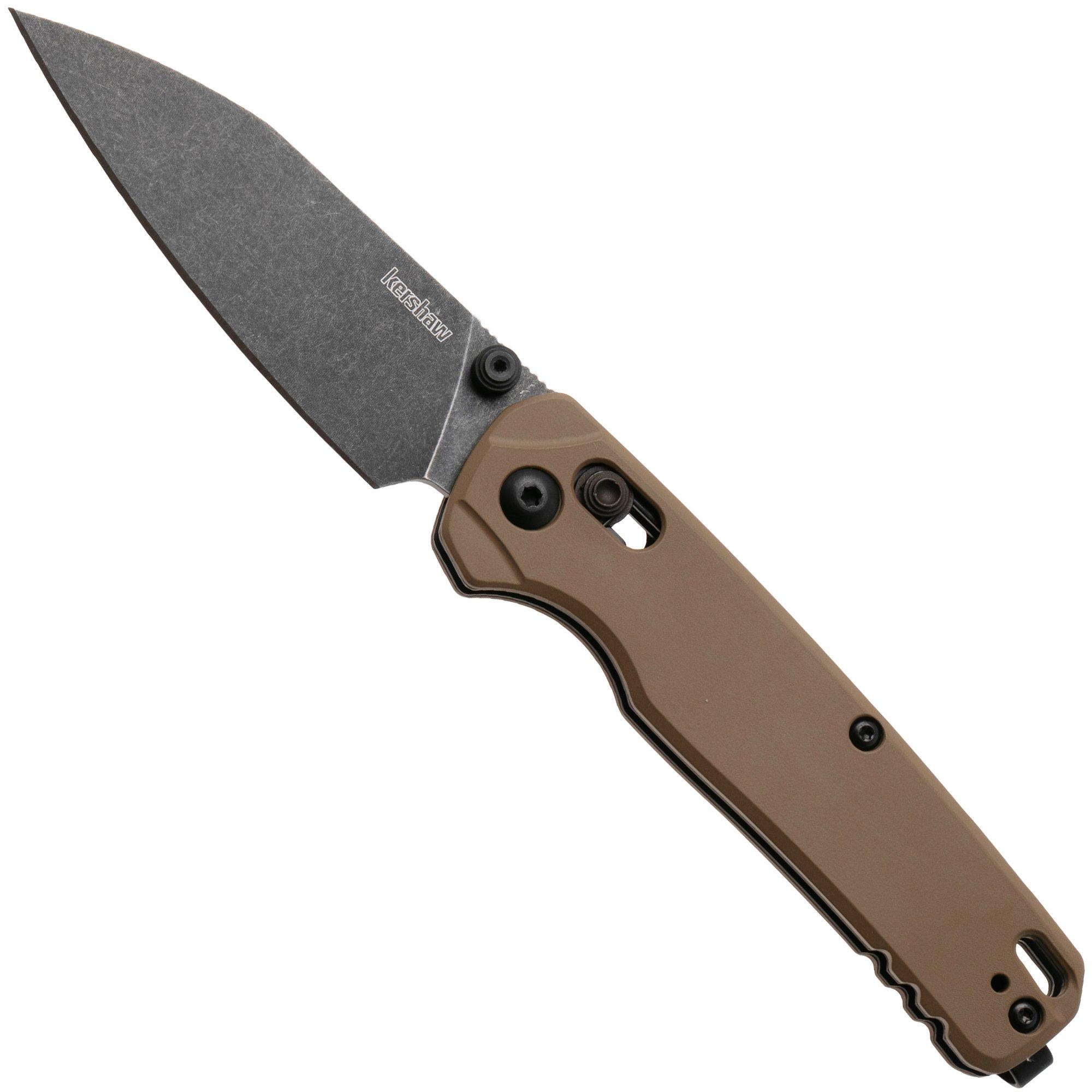 Kershaw Bel Air 6105FDEBW, Blackwashed CPM MagnaCut, Brown Aluminum pocket knife