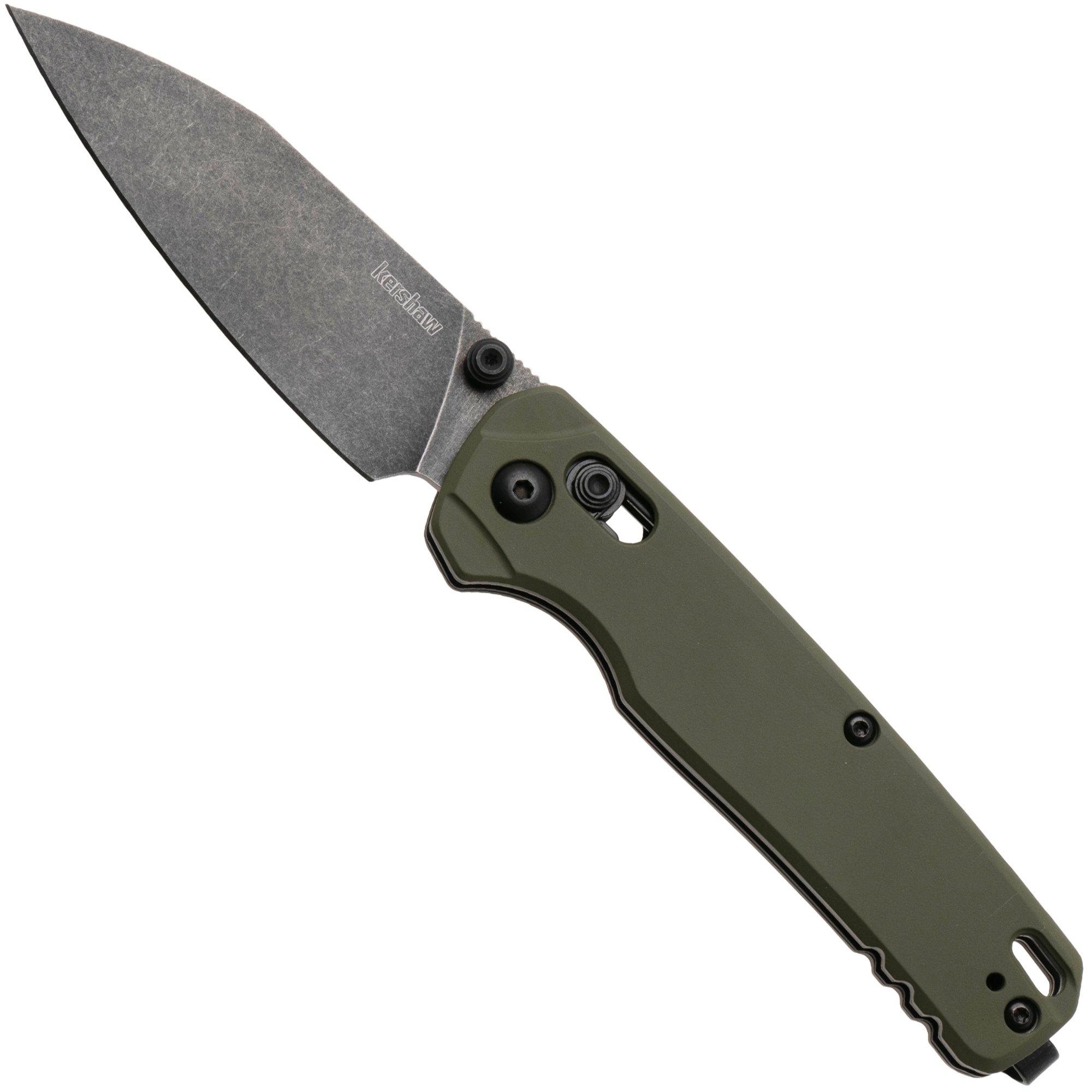 Kershaw Bel Air 6105OLBW, Blackwashed CPM MagnaCut, OD Green Aluminum pocket knife