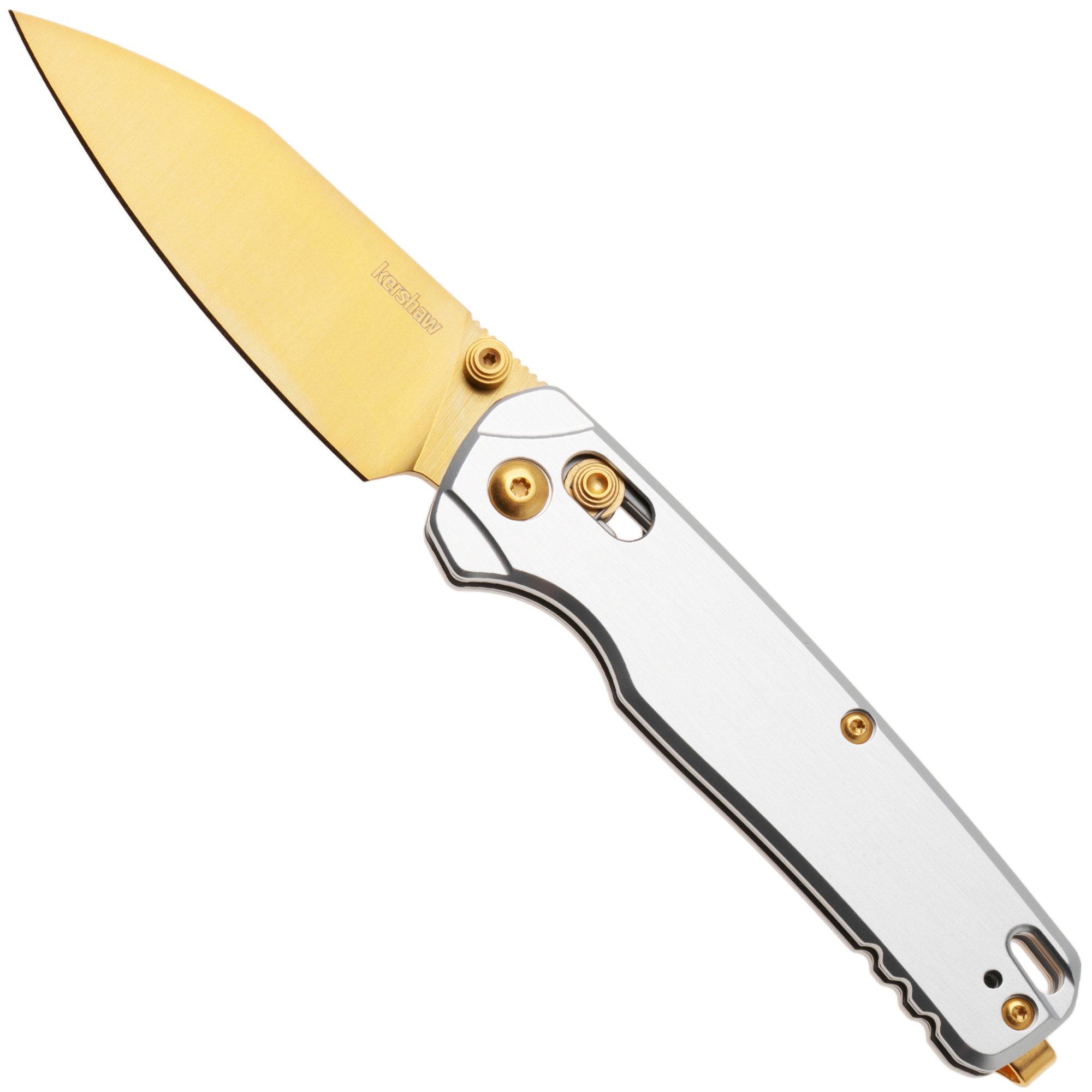 Kershaw Bel Air 6105RAWGLD, Goldwashed CPM MagnaCut, Silver Aluminum Taschenmesser