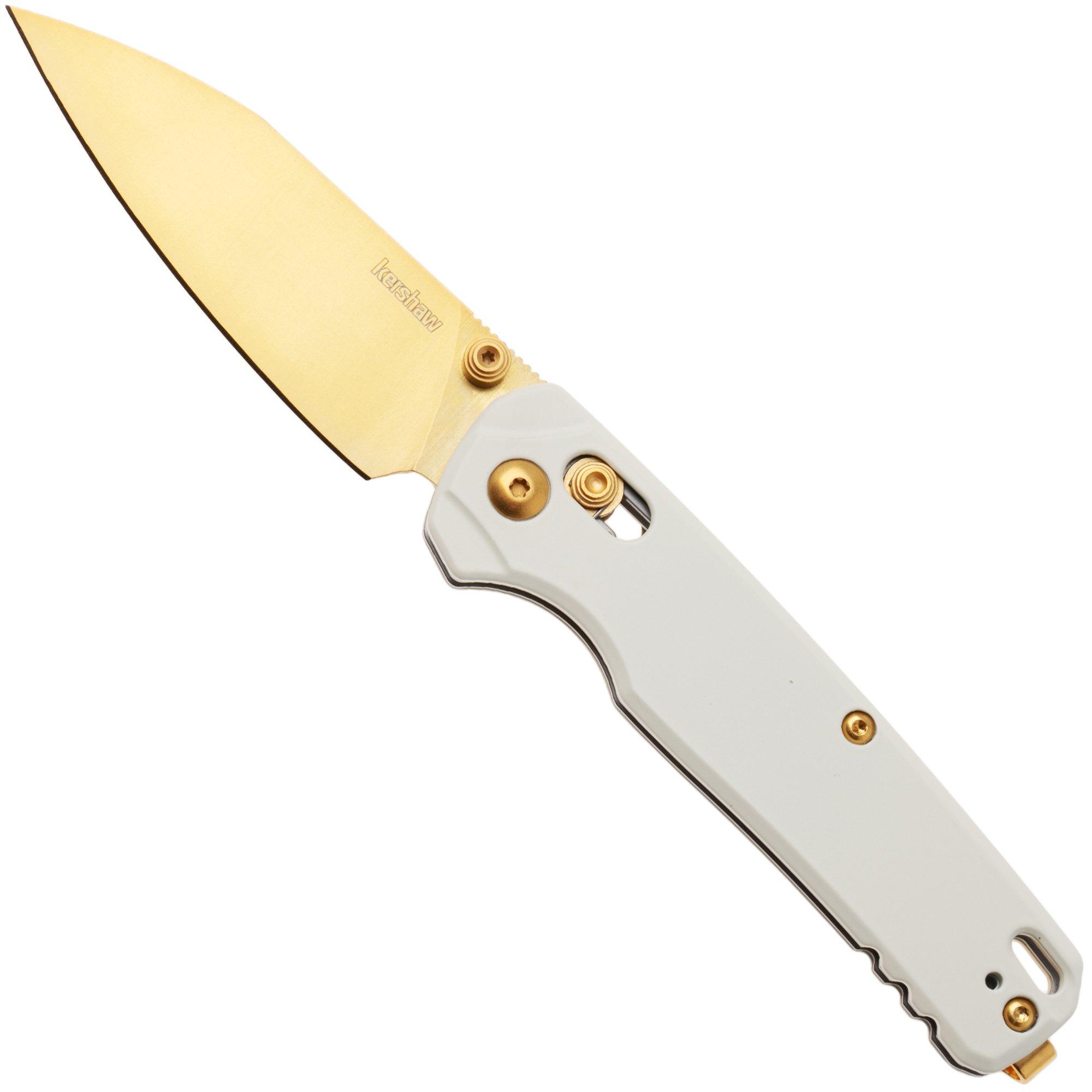 Kershaw Bel Air 6105WGLD, Goldwashed CPM MagnaCut, White Aluminum navaja