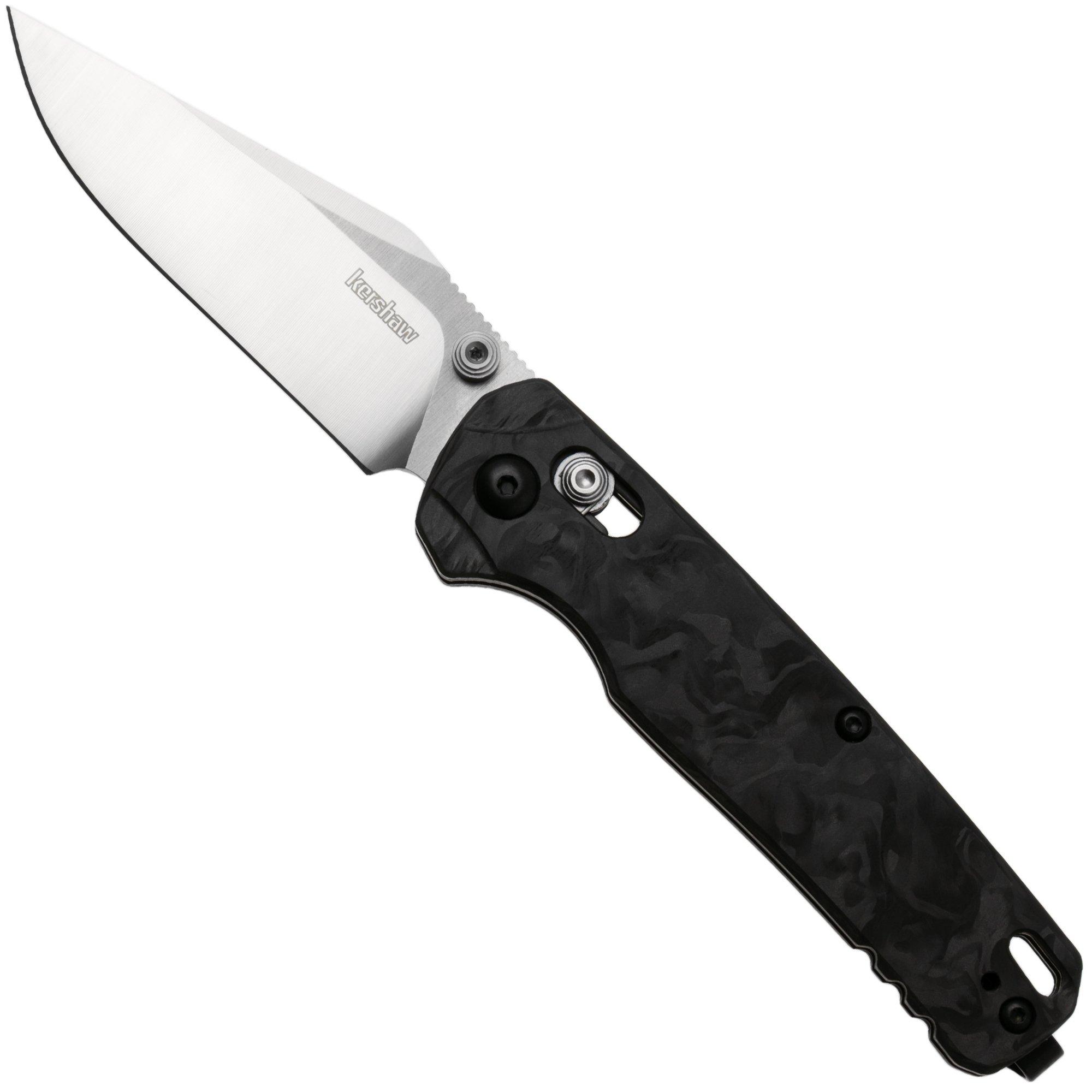 Kershaw Bel Air 6106CF Two-Tone Satin/Stonewashed MagnaCut Clip Point, Black Carbon Fiber, zakmes