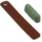 KNAFS Leather Strop and Stropping Compound Green, ultra fine, coramella in pelle e composto